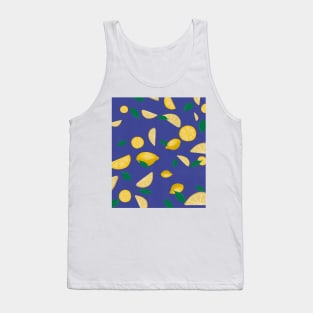 Lemon lovers blue background digital pattern Tank Top